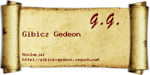 Gibicz Gedeon névjegykártya